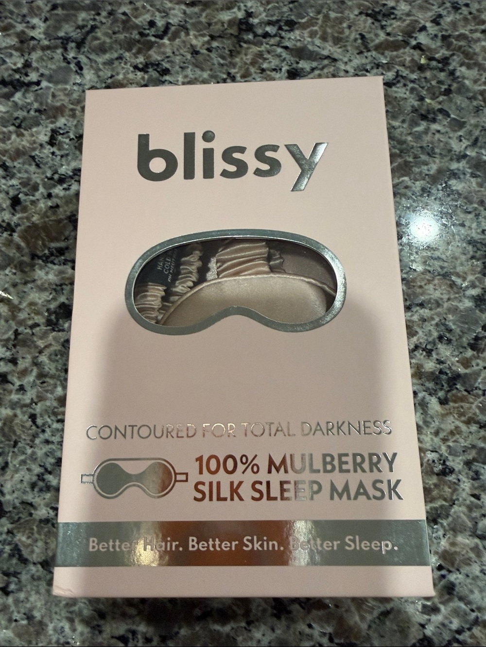 blissy 100% Mulberry Silk Sleep Mask - Champagne